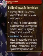 Support for Imperialism: