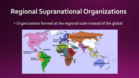 Supranational Organizations: Global Collaborators and Regulators