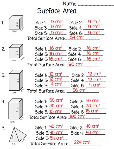 Surface Area Work Sheet Prentice Hall Answers Epub