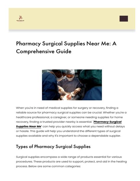 Surgical Supply Stores Near Me: A Comprehensive Guide