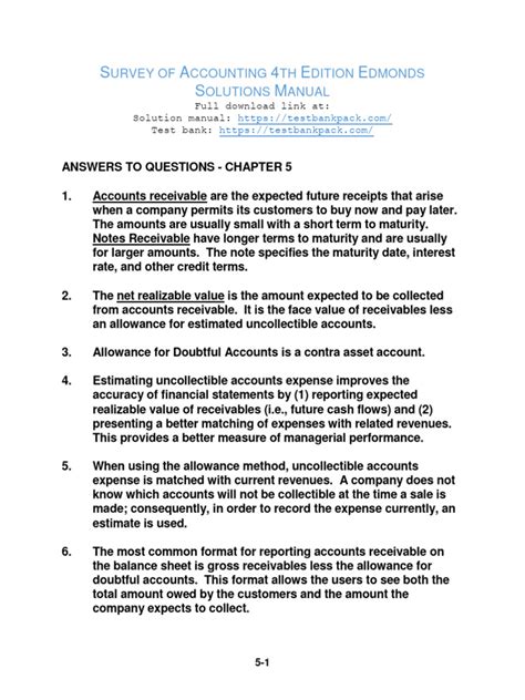 Survey Of Accounting Fourth Edition Answer Key Reader