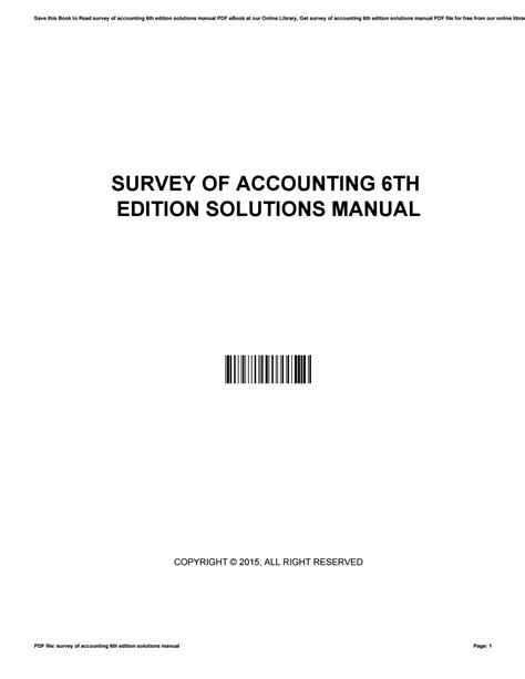 Survey of accounting sixth edition answer key Ebook Doc