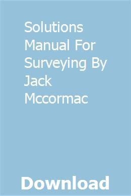 Surveying Jack Mccormac Solution Manual Ebook Reader