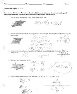 Susd Geometry Chapter11 Test A Answer Key PDF