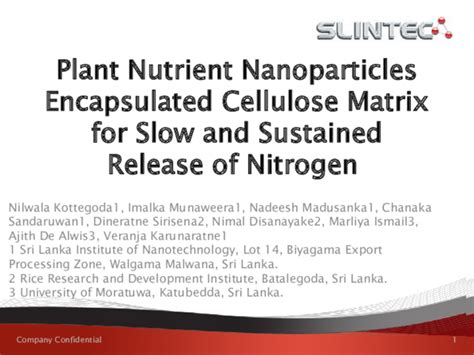 Sustained Nitrogen Release: