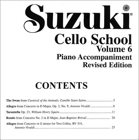 Suzuki Cello School Vol 6 Piano Accompaniments Kindle Editon