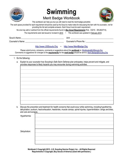 Swimming Merit Badge Worksheet Answers Epub