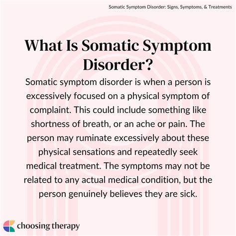 Symptoms of Somatic Symptom Disorder