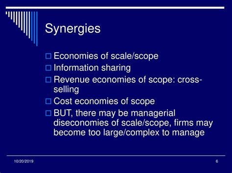 Synergies and economies of scale: