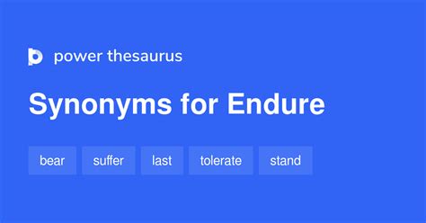 Synonyms for Endure