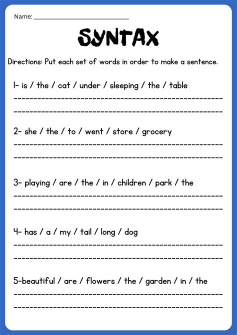 Syntax Worksheets And Answers Epub