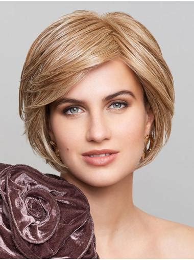 Synthetic 10" Blonde Straight Chin Length Monofilament Bob Wig