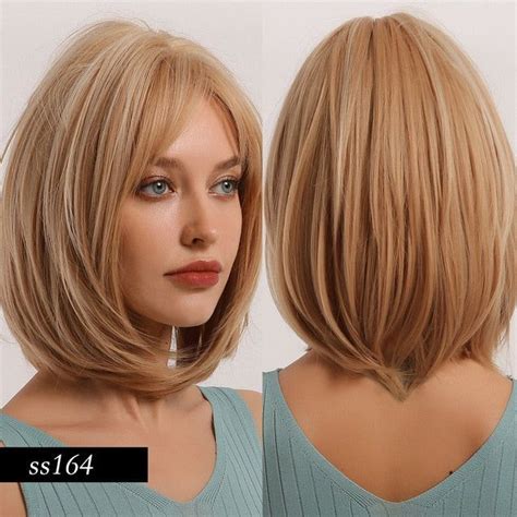 Synthetic Blonde Straight Polite Short Wigs