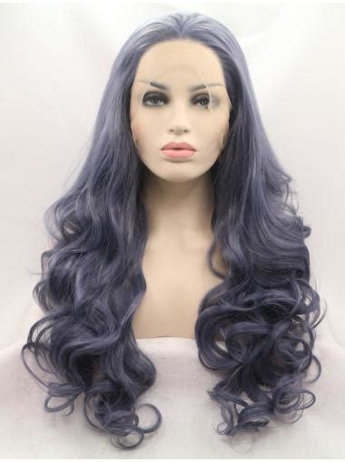 Synthetic Lace Front 24" Curly Ombre/2 Tone Without Bangs Long Wigs