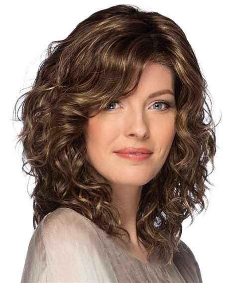 Synthetic Layered Wavy Brown Medium Length Wig