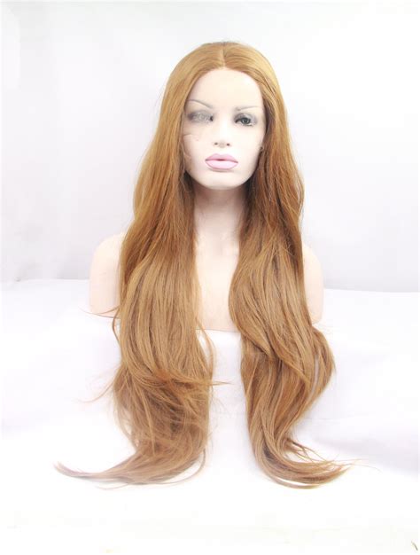 Synthetic Long Blonde Lace Front 32" Layered Wavy Wigs