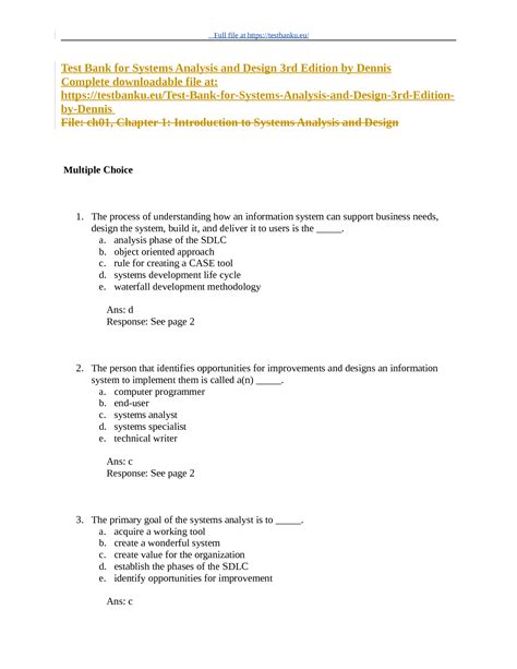 Systems Analysis And Design Questions Solutions Epub