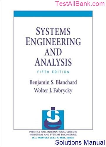 Systems Engineering Analysis Blanchard Solution Manual Kindle Editon