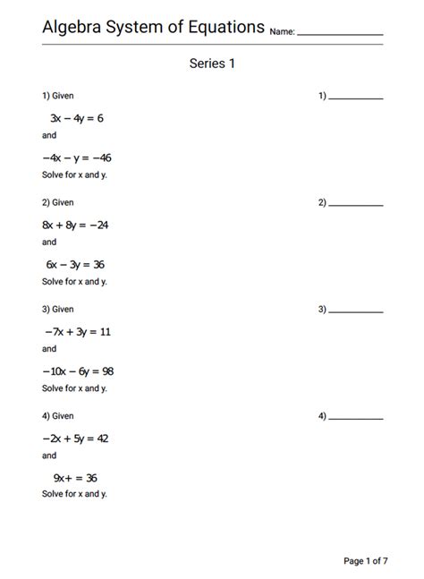 Systems of Equations Worksheet: A Comprehensive Guide for High Schoolers