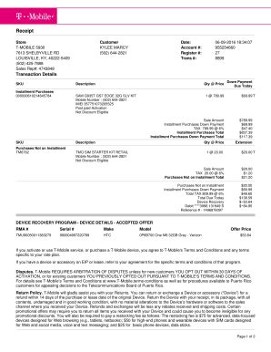 T Mobile Bill Template