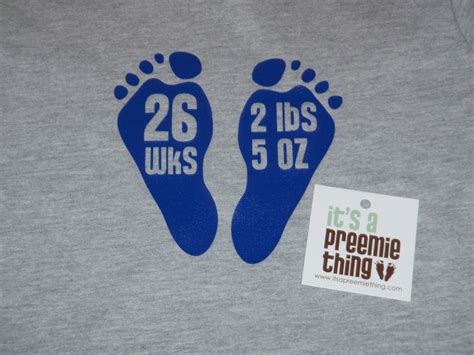 T-shirts with preemie footprints