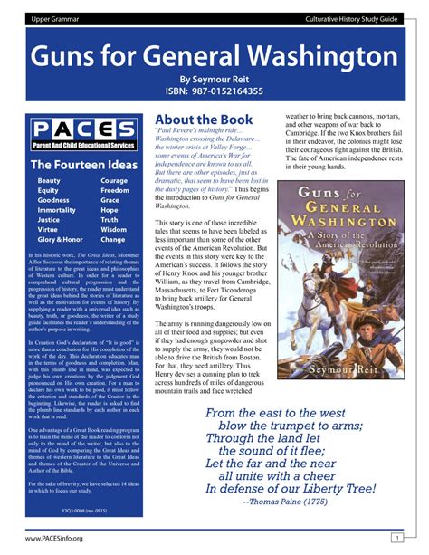 TEACHER GUIDE GUNS FOR GENERAL WASHINGTON Ebook PDF