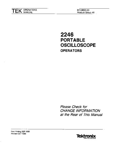 TEKTRONIX 2246 USER MANUAL Ebook Doc