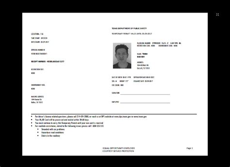 TEMPORARY TEXAS LICENSE PAPER ID TEMPLATE Ebook PDF