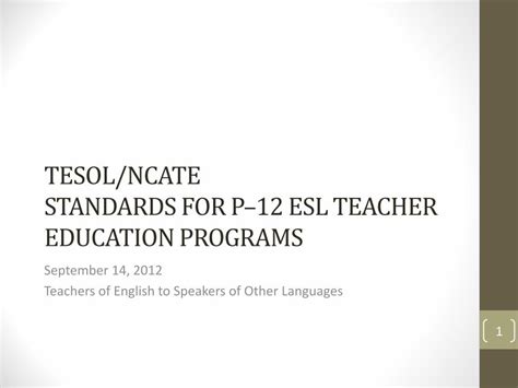 TESOL / NCATE Program Standards STANDARDS FOR THE pdf Doc