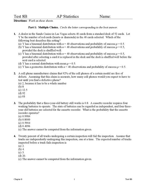 TEST 8B AP STATISTICS ANSWER KEY Ebook PDF