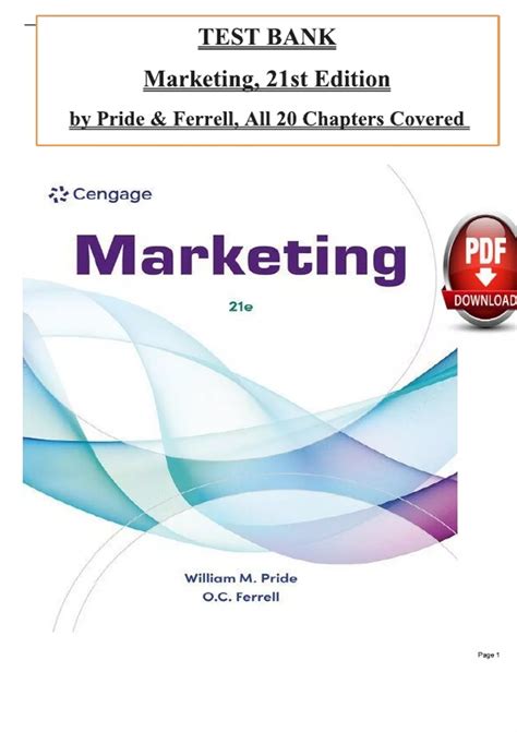 TEST BANK PRINCIPLE OF MARKETING PRIDE FERRELL Ebook Epub