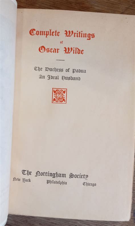 THE COMPLETE WRITINGS OF OSCAR WILDE 1909 LIMITED EDITION Doc