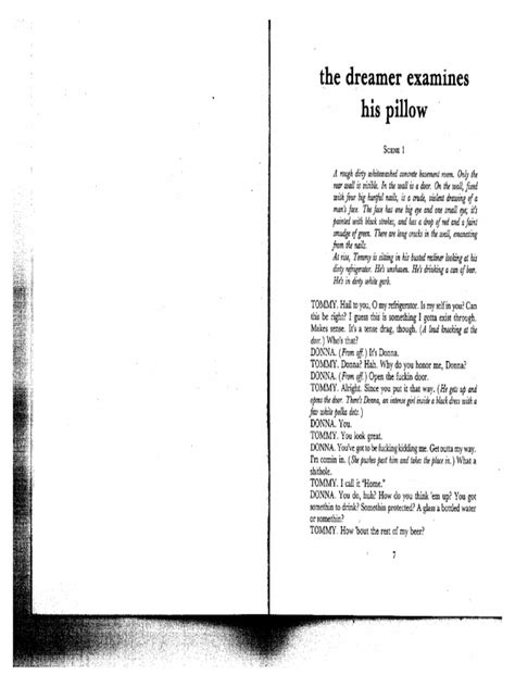 THE DREAMER EXAMINES HIS PILLOW SCRIPT Ebook Doc