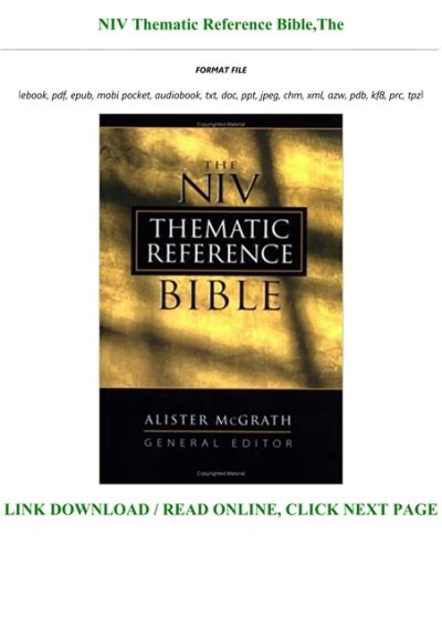 THE NIV THEMATIC REFERENCE BIBLE Ebook PDF