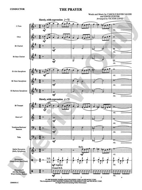 THE PRAYER orchestra score pdf PDF