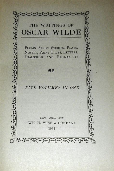 THE WRITINGS OF OSCAR WILDE Five Volumes in One Doc