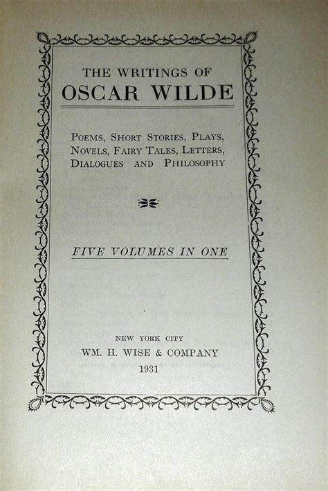 THE WRITINGS OF OSCAR WILDE Five Volumes in One PDF