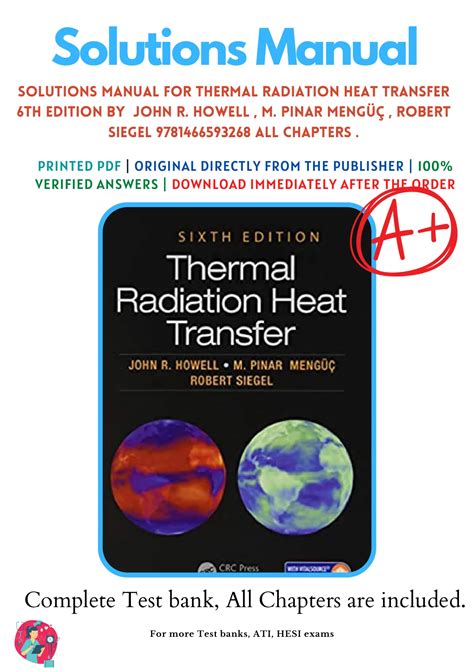 THERMAL RADIATION HEAT TRANSFER SOLUTIONS MANUAL Ebook Kindle Editon