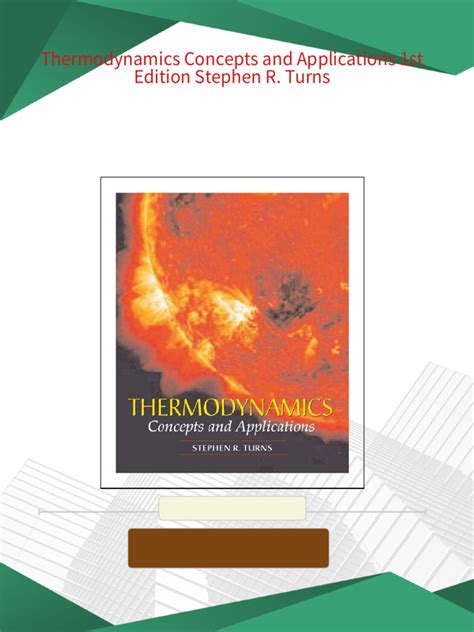 THERMODYNAMICS CONCEPTS AND APPLICATIONS BY STEPHEN R TURNS PDF Ebook Reader