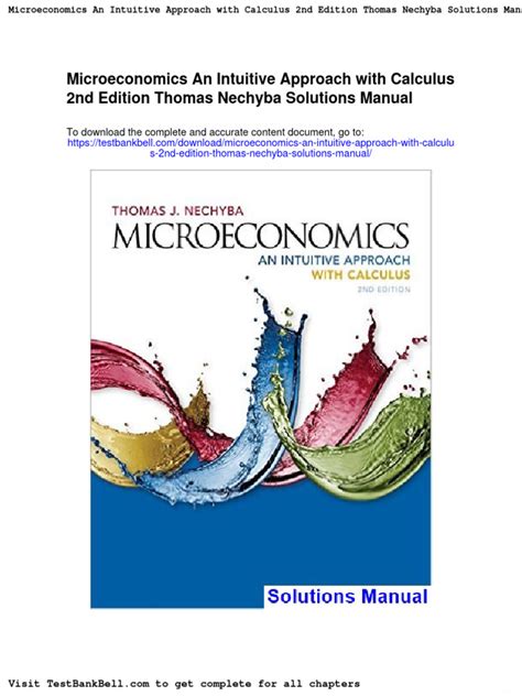 THOMAS NECHYBA MICROECONOMICS SOLUTIONS MANUAL Ebook Kindle Editon