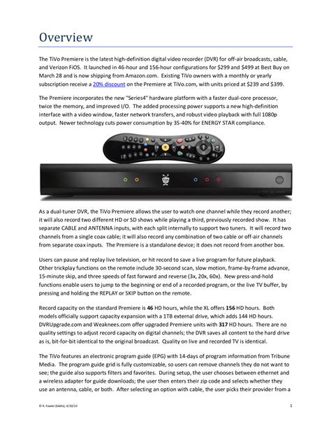 TIVO HD USER MANUAL Ebook Epub