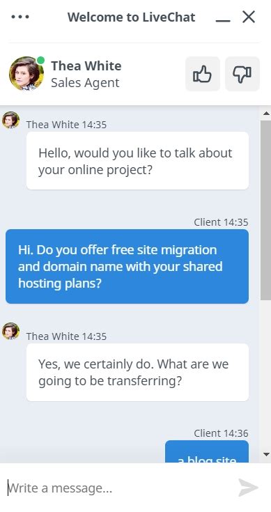 TMDHosting live chat support for quick assistance
