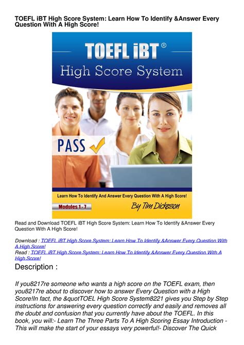 TOEFL IBT High Score System: Learn How To Identify Ebook Doc