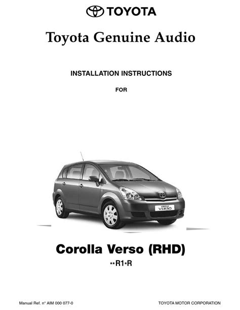 TOYOTA COROLLA VERSO USER MANUAL PDF Ebook PDF