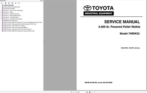 TOYOTA MODEL 7HBW23 SERVICE MANUAL Ebook Kindle Editon