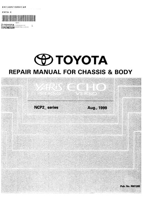 TOYOTA YARIS VERSO ECHO VERSO FULL SERVICE REPAIR MANUAL Ebook PDF