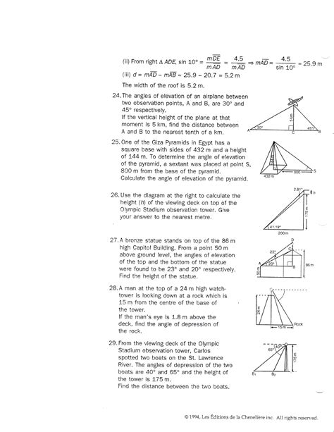 TRIGONOMETRY WORD PROBLEMS WORKSHEETS WITH ANSWERS Ebook Epub