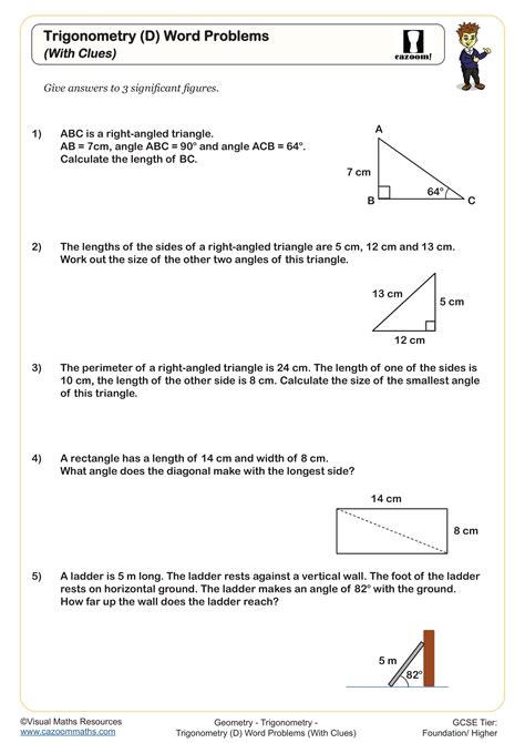 TRIGONOMETRY WORD PROBLEMS WORKSHEETS WITH ANSWERS Ebook Epub