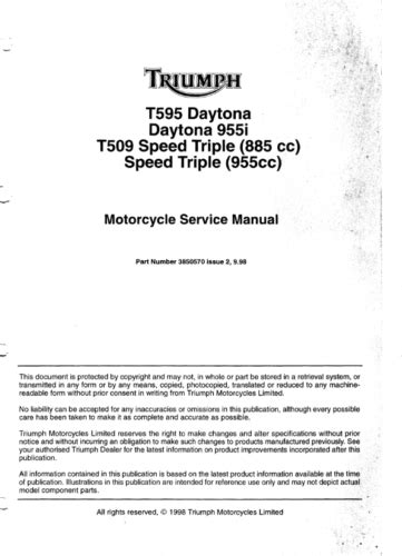 TRIUMPH DAYTONA 955I WORKSHOP MANUAL Ebook Doc