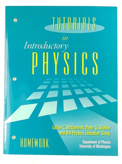 TUTORIALS IN INTRODUCTORY PHYSICS HOMEWORK ANSWERS Ebook Kindle Editon